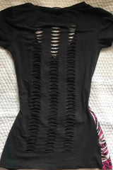 Y2K Punk Slim Short Sleeve Mesh Top