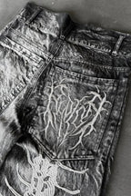 Harajuku Gothic Centipede Embroidery Pants