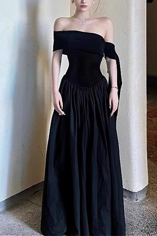 Black Flowy Swing Maxi Dress