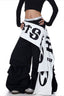 Layered Letter Print Parachute Pants