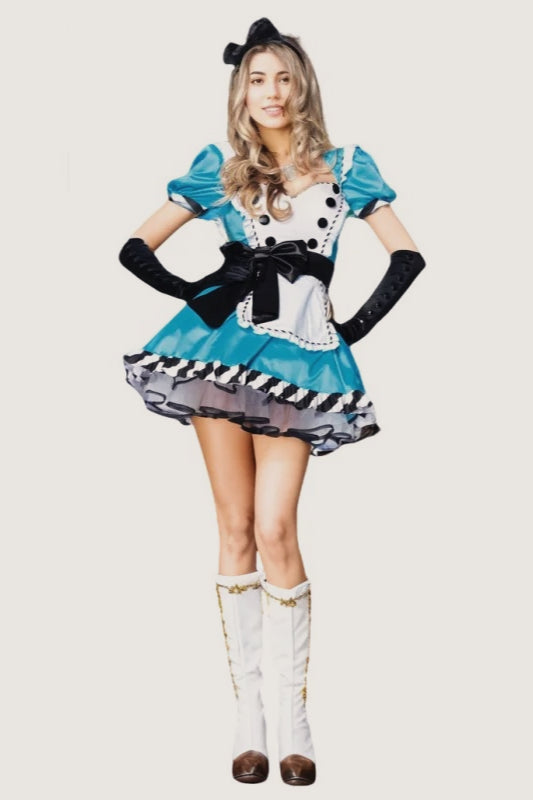 Blue White Alice Halloween Costume Main image