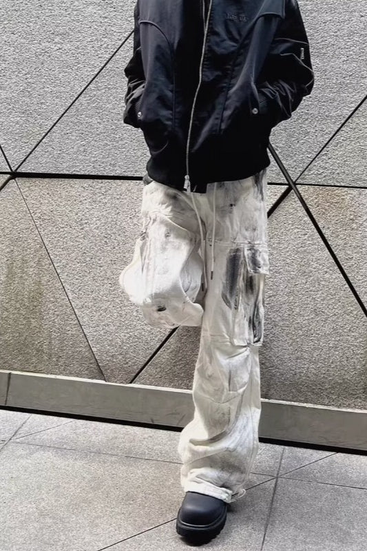 White Tie Dye Floor Length Pants Secondary image