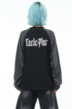 Graphic Striped Sleeve Long Sleeve Top