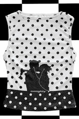 Y2K Vintage B&W Polka Dot Tank Top