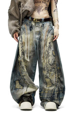 Trendy Hole Patched Denim Pants