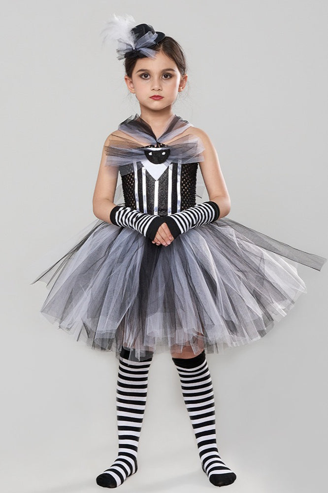 Striped Skeleton Kid Halloween Costume Main image