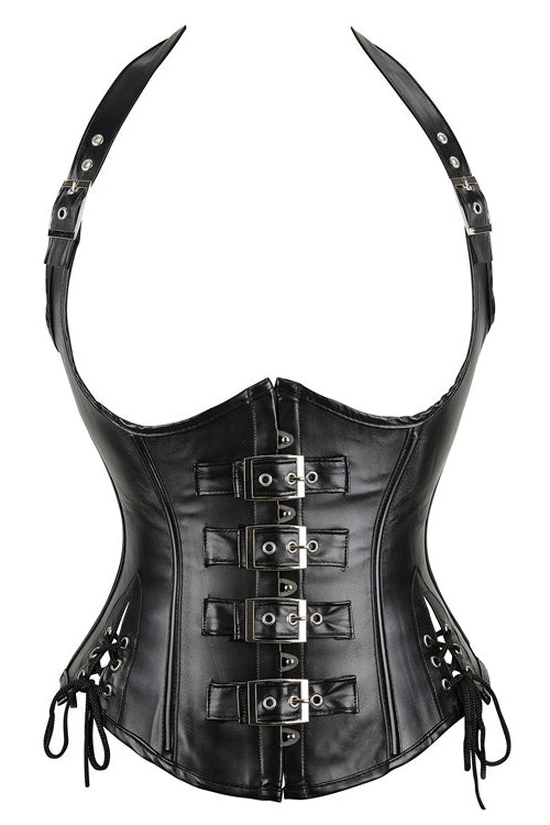 Holographic Halter PU Waist Corset Secondary image