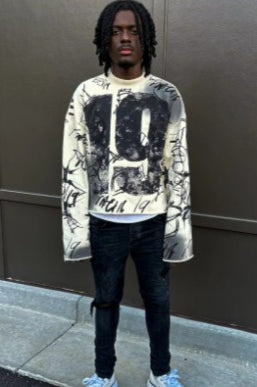 Hip-hop Number Print Y2K Hoodie Main image