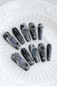 Gothic Black Snake Gem Press On Nails