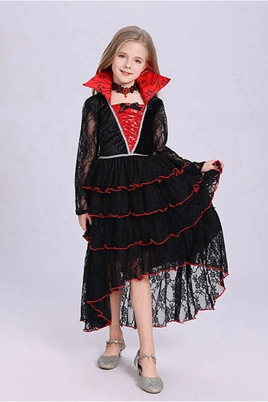 Gothic Vampire Dress Kid Halloween Secondary image