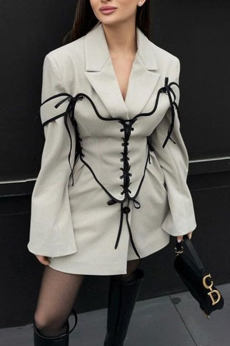 Lace Up Corset Detail Coats