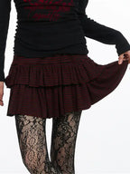 Y2K Low-Rise Contrast Striped Midi Skirt