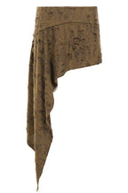 Textured Asymmetric Draped Mini Skirts