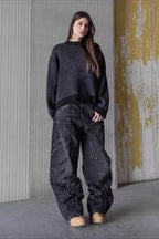 Gradient Embroidered Wide-Leg Jeans
