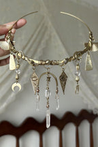 Vintage Moon Star Tassel Choker Necklace