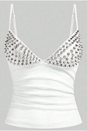 Metallic Tone Rivet Decor Cami