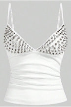 Metallic Tone Rivet Decor Cami