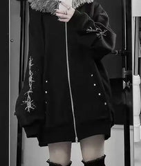 Fur Patchwork Hooded Coat