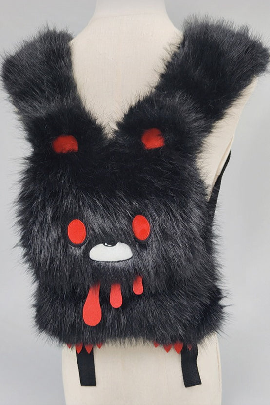 Fluffy Bear Character Backpack Bags