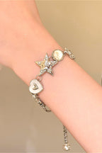 Sweet Y2K Star Floral Patchwork Chain Bracelet