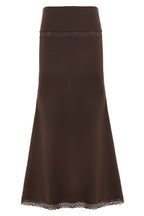 Lace Trim Flared Maxi Skirts
