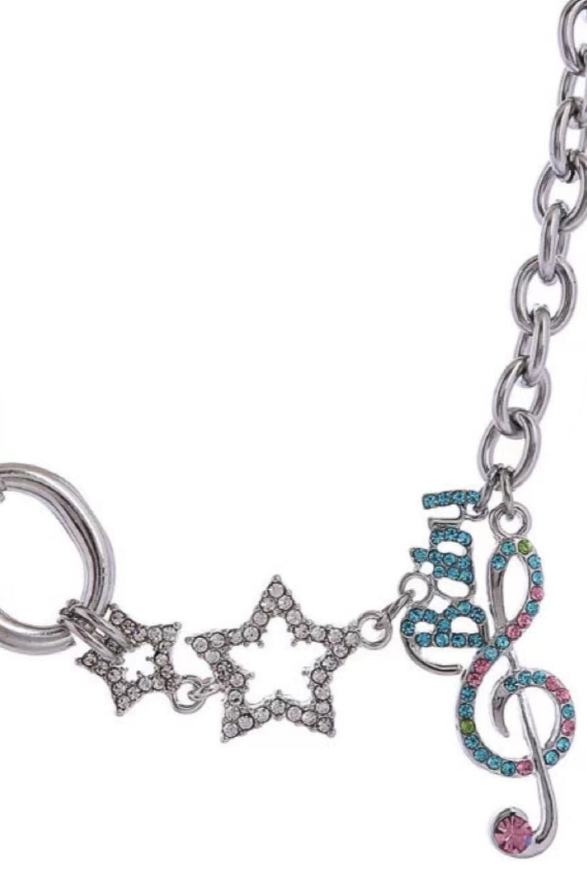 Y2K Punk Chic Star Multi Layer Rhinestone Necklace