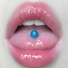 Transparent Opal Titanium Steel Tongue Ring
