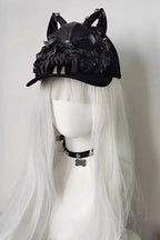 Gothic Wolf Ear Tusk Devil Horn Y2K Punk Hat