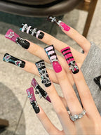 Punk Style Long Duck Mouth Press On Nails