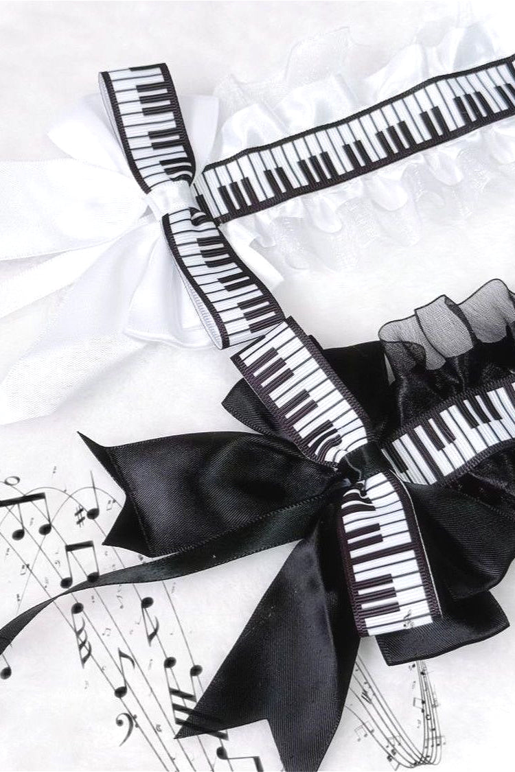Lolita Piano Key Lace Bow Hair Accs