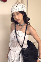 Linen Star Print Headscarf Hat