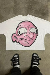 Trendy Harajuku Horror Print Short Sleeve T-shirt