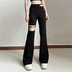 Black Utility Belt Cargo Pants