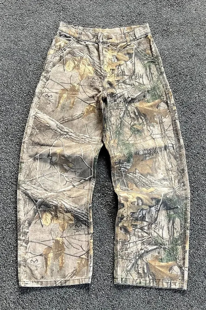Camouflage Tree Washed Distressed Pants Main image