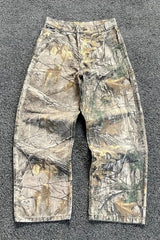 Camouflage Tree Washed Distressed Pants