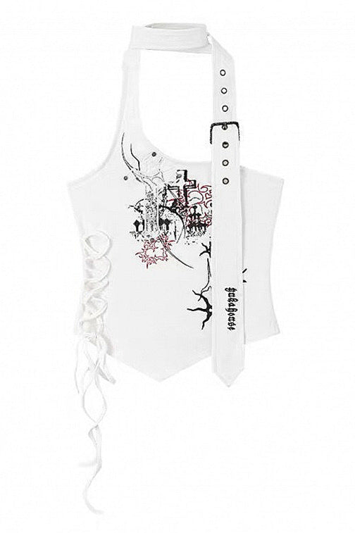 Y2K Halter Camisole Off-Shoulder Tank Top Secondary image
