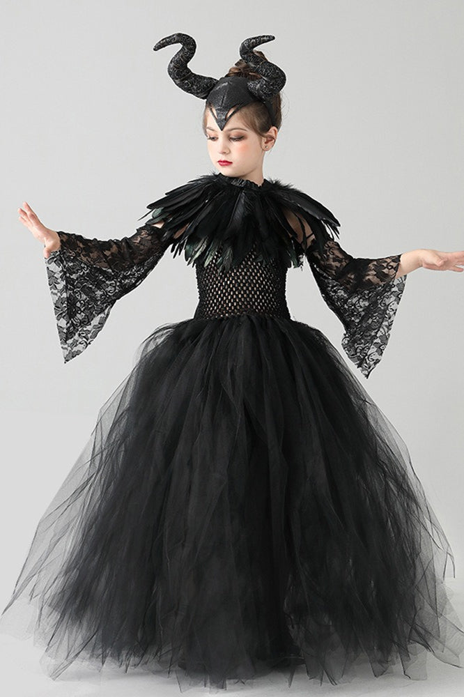 Maleficent Style Kid Halloween Costume Secondary image