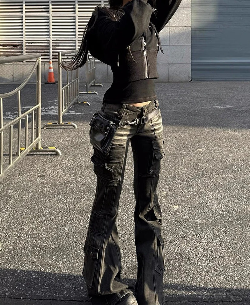 Distressed Stretch Bootcut Pants Secondary image