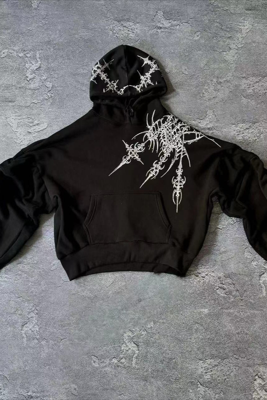 Skeleton Angel Graphic Washed Zip Hoodie Main image