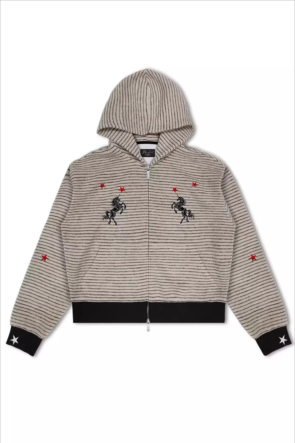 Horse Motif Star Striped Hoodies