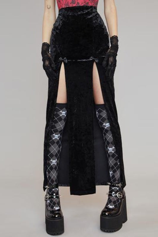 Bow Split Gothic Party Skirt Secondary image