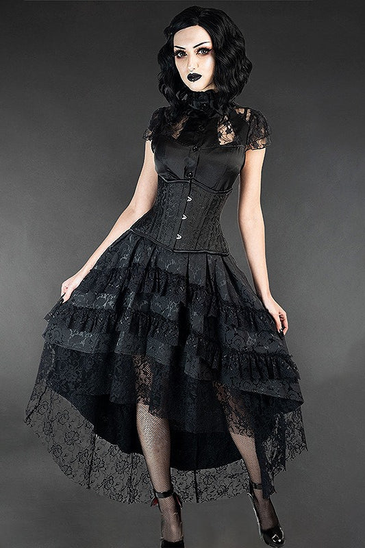 Gothic Lace Trim Halloween Skirt Main image