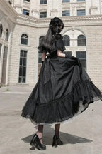 Lolita Vintage Runaway Princess Waist Cinching Maxi Dress