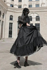 Lolita Vintage Runaway Princess Waist Cinching Maxi Dress