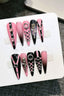 Pink Black Mine Style Gradient Press On Nails