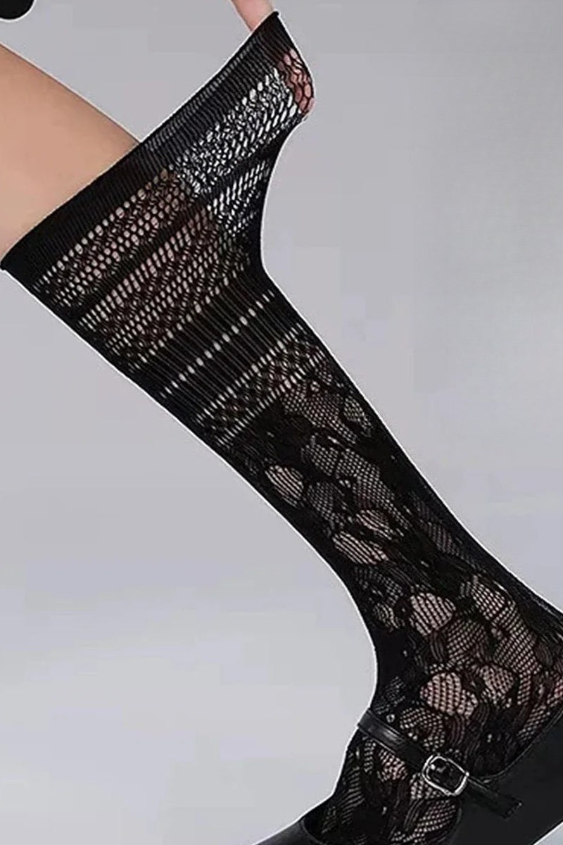 Lolita Y2K Hollow Out Lace Mid Calf Crew Socks Main image