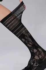 Lolita Y2K Hollow Out Lace Mid Calf Crew Socks