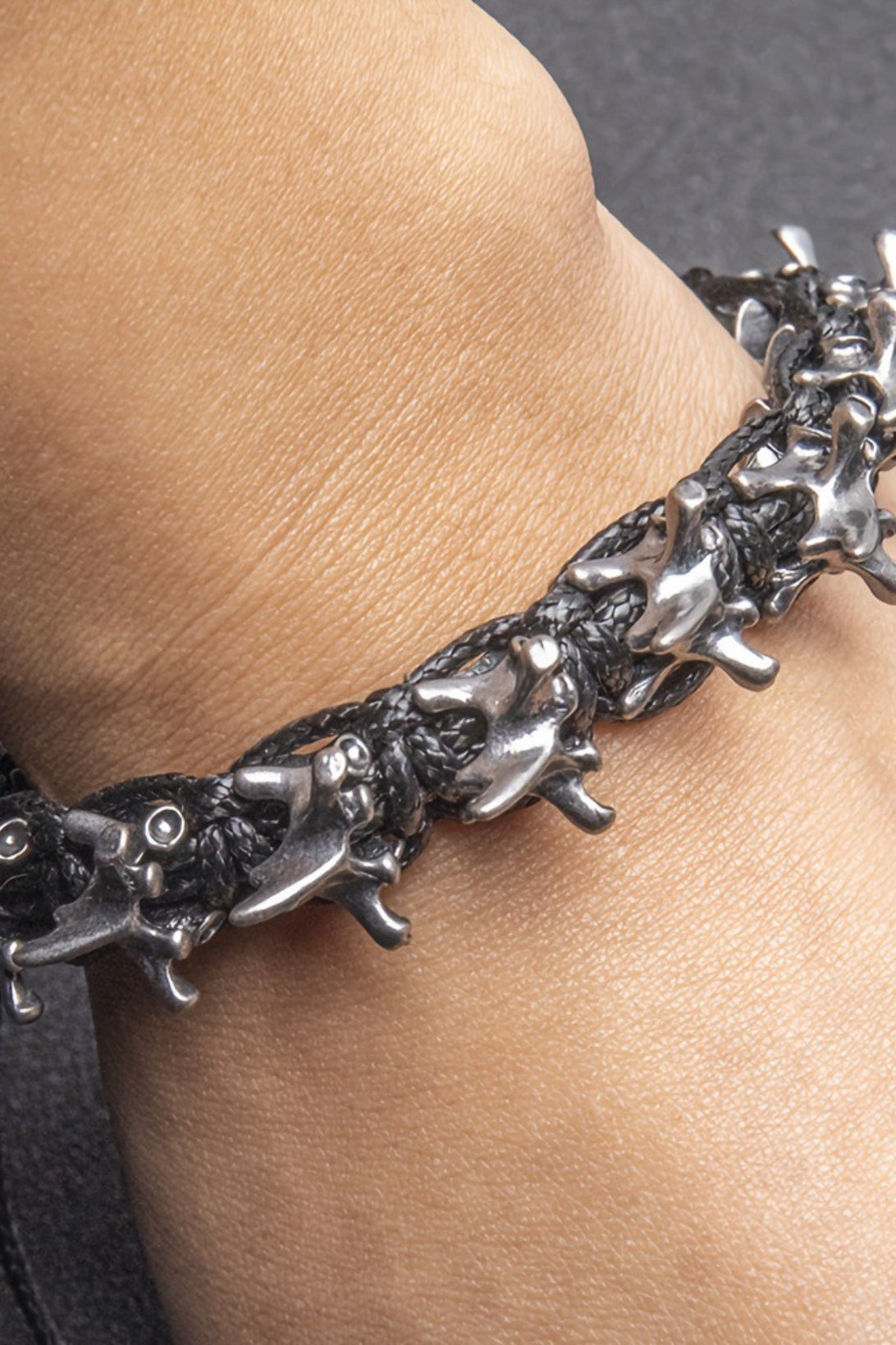 Punk Dark Alloy Dragon Bone Adjustable Bracelet Main image