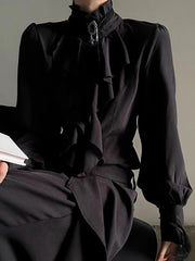 Gothic Ruffled Chiffon Blouse
