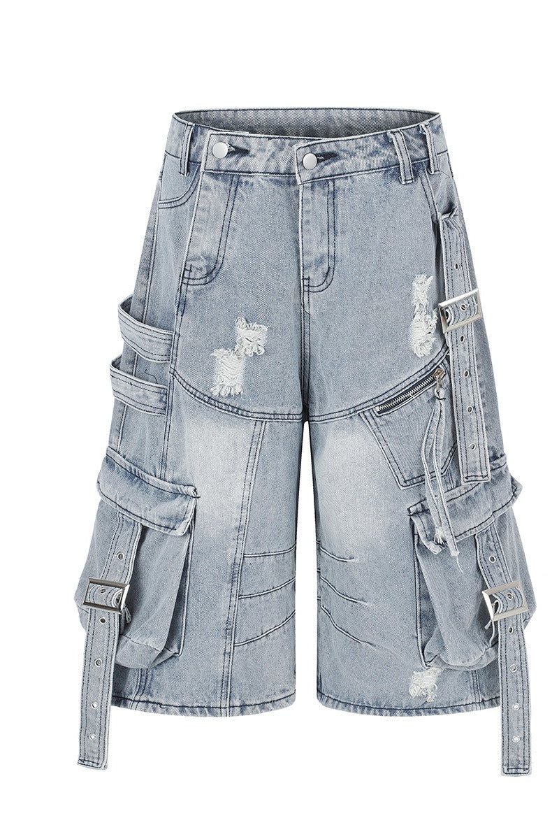 Multi-Pocket Denim Bermuda Shorts Main image